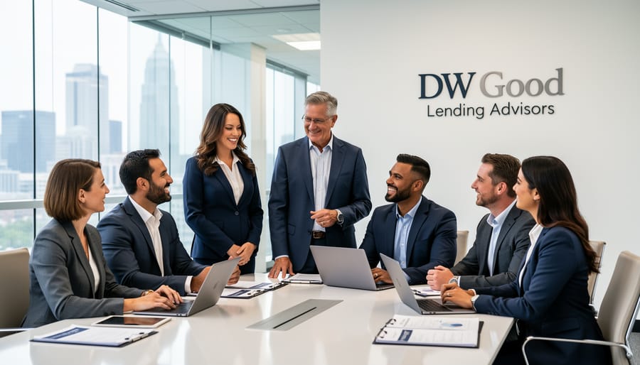Professional team photo of DW Good lending advisors in modern office setting